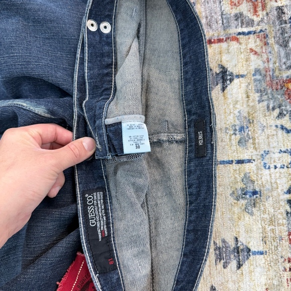 Women's Dark Embroidered Bootcut Jeans - size 30 Y2K - Picture 3 of 5